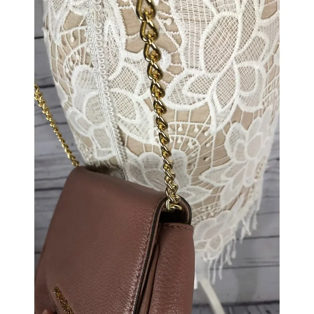 Michael Kors Crossbody brown with gold chain handle